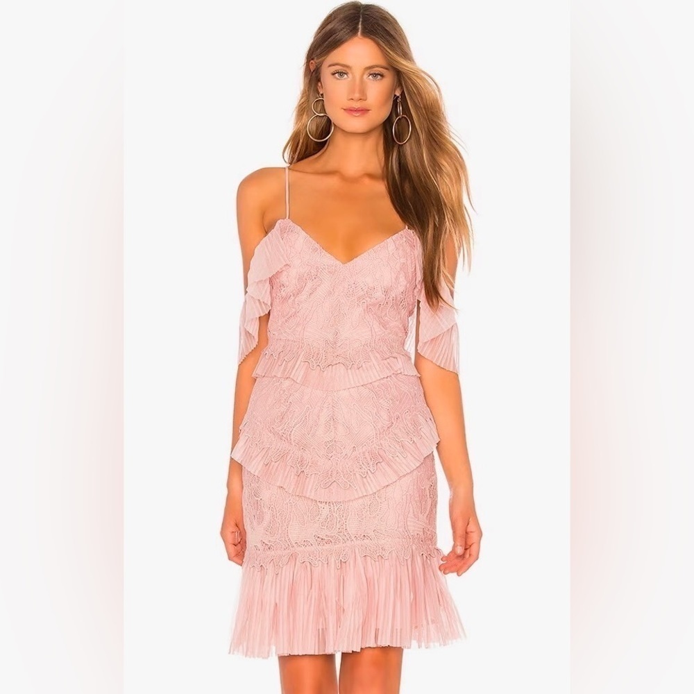 NWT Bardot Valorie Lace Cocktail Dress in Dusty Pink US 8 M